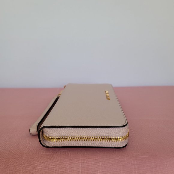 MICHAEL KORS Jet Set Travel Large Continental Leather Wallet-Powder Blush🎈⭐$128 - Picture 8 of 16